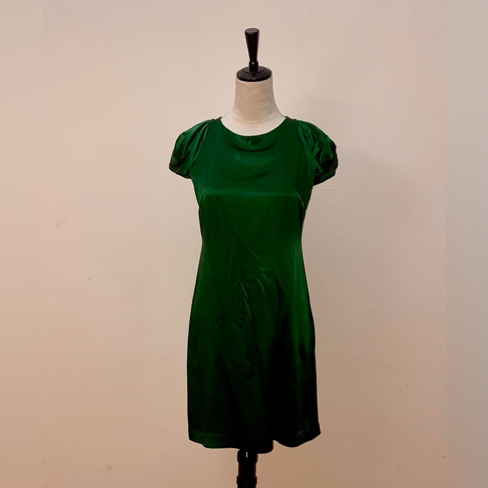 Banana Republic Silk Emerald Mini Dress
